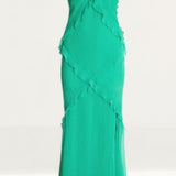 Warehouse Green Premium Ruffle Detail Maxi Dress product image