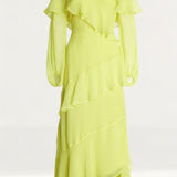 Warehouse Premium Ruffle Detail Tiered Maxi Dress