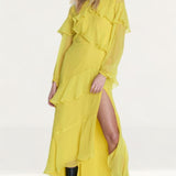 Warehouse Premium Ruffle Detail Tiered Maxi Dress