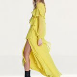 Warehouse Premium Ruffle Detail Tiered Maxi Dress