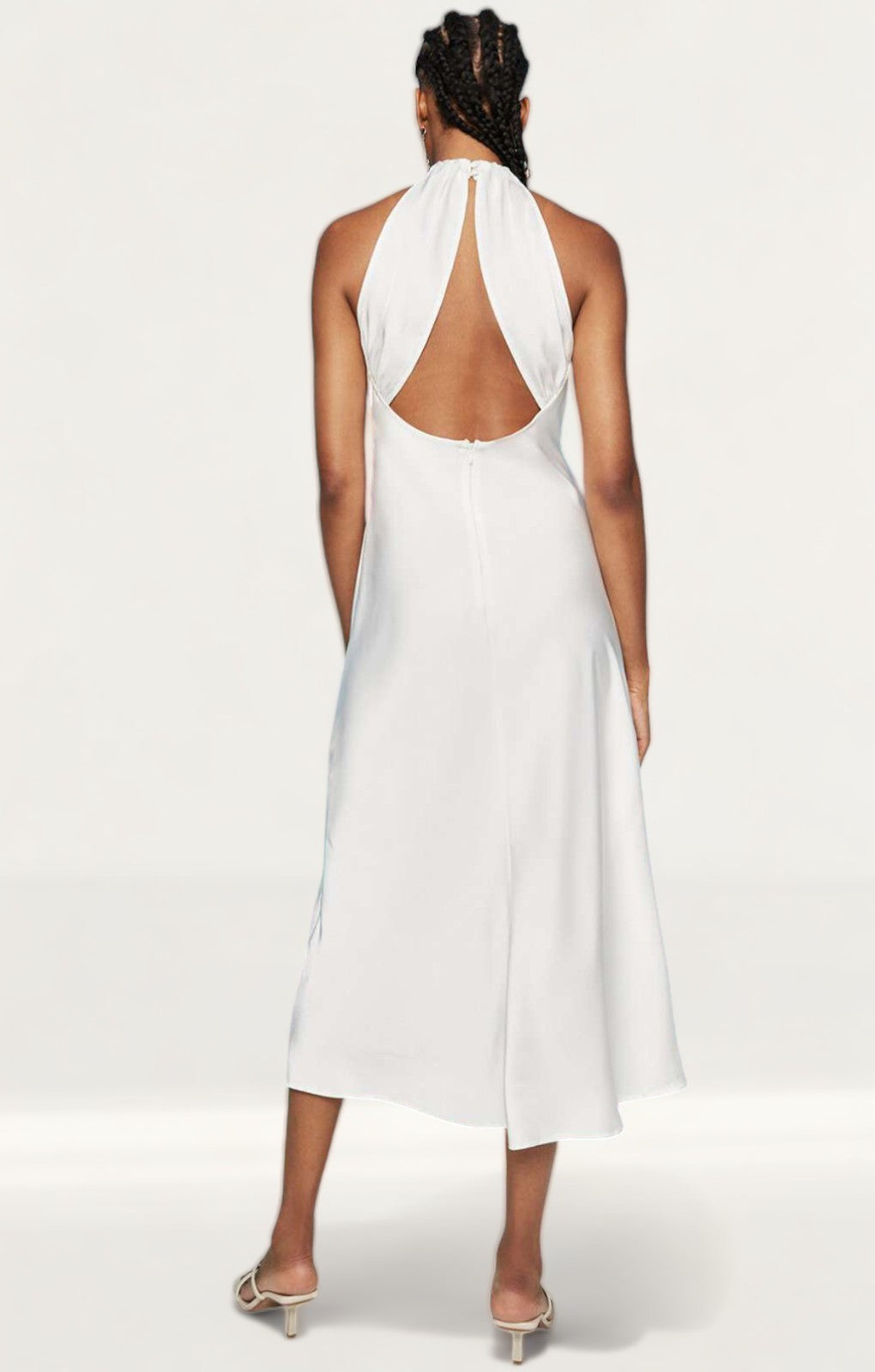 Warehouse Satin Halter Neck Backless Slip Dress product image