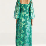 Warehouse Sparkle Jacquard Twist Neck Midi Dress
