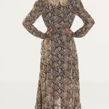 WAYF Freeport Animal Print Wrap Midi Dress