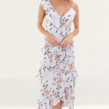 Wayf Morgana Tiered Ruffle Midi Dress product image