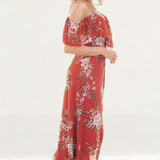 Wayf Nanette Ruffle Wrap Midi Dress product image