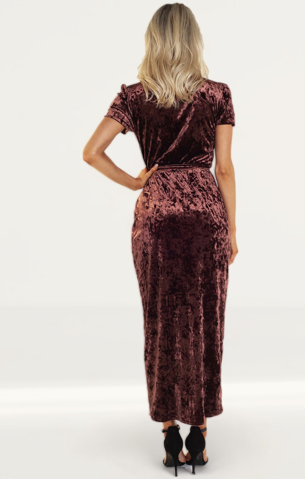 WAYF Next To You Velvet Wrap Dress