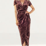 WAYF Next To You Velvet Wrap Dress