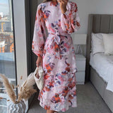 Coast Pink Blouson Sleeve Tiered Midi Dress product image