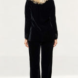 Whistles Black Velvet Tux Blazer And Trouser Co-Ord product image