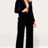 Whistles Black Velvet Tux Blazer And Trouser Co-Ord