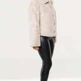 Whistles Cream Short Faux Fur Coat