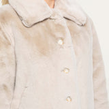 Whistles Cream Short Faux Fur Coat