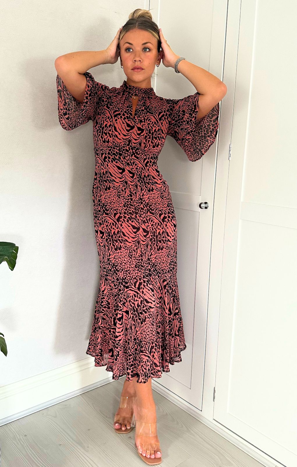 Whistles Desert Zebra Print Midi Dress