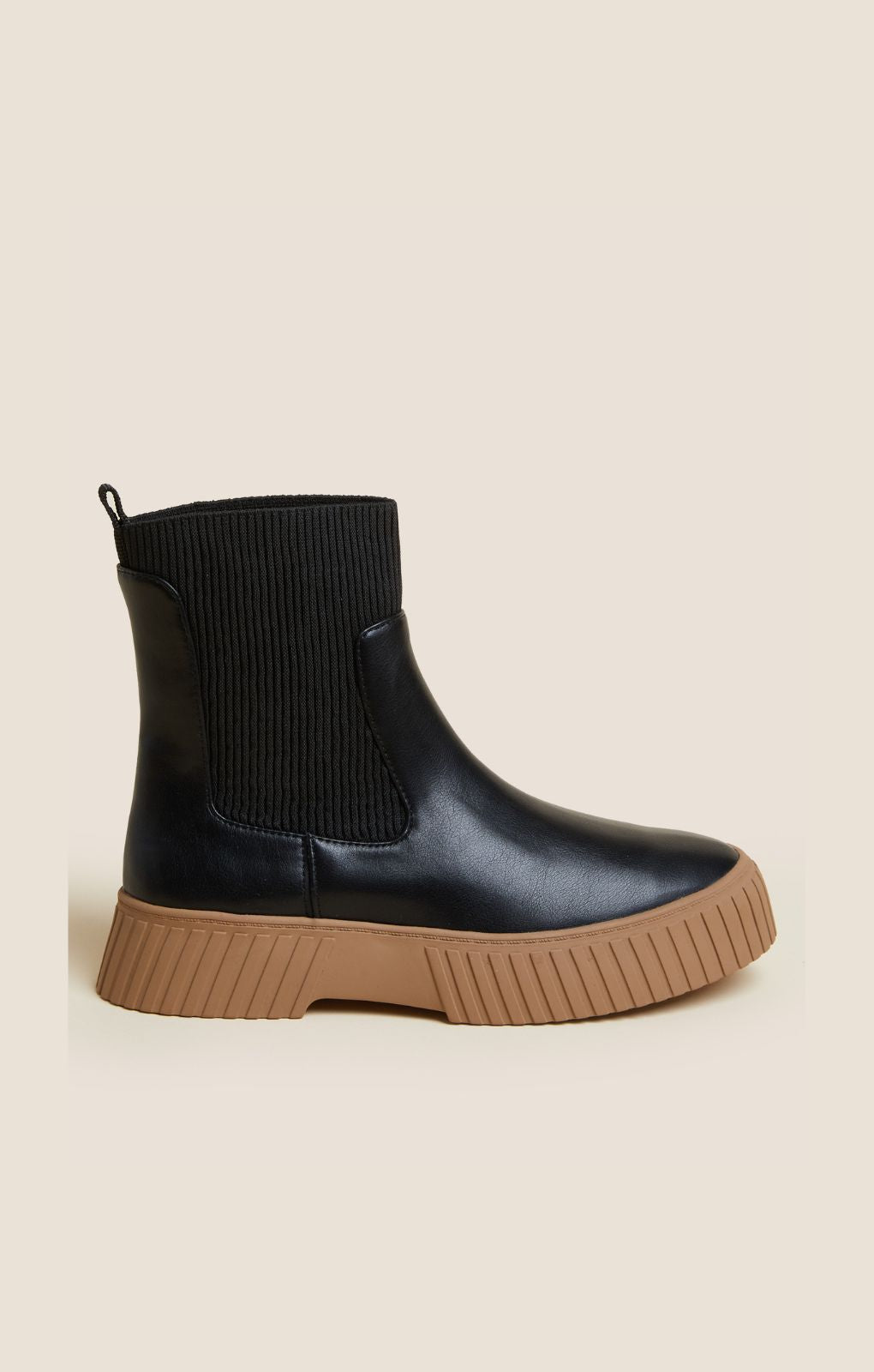 M&S Black Wide Fit Chelsea Flatform Ankle Boots product image