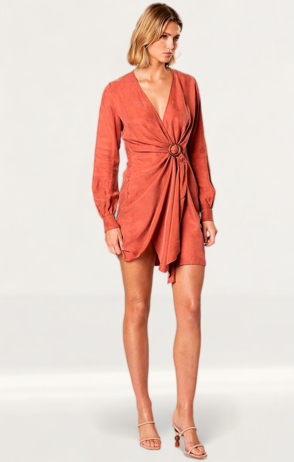 Winona Copper Axel Wrap Mini Dress