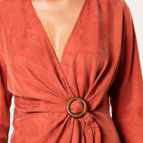Winona Copper Axel Wrap Mini Dress product image