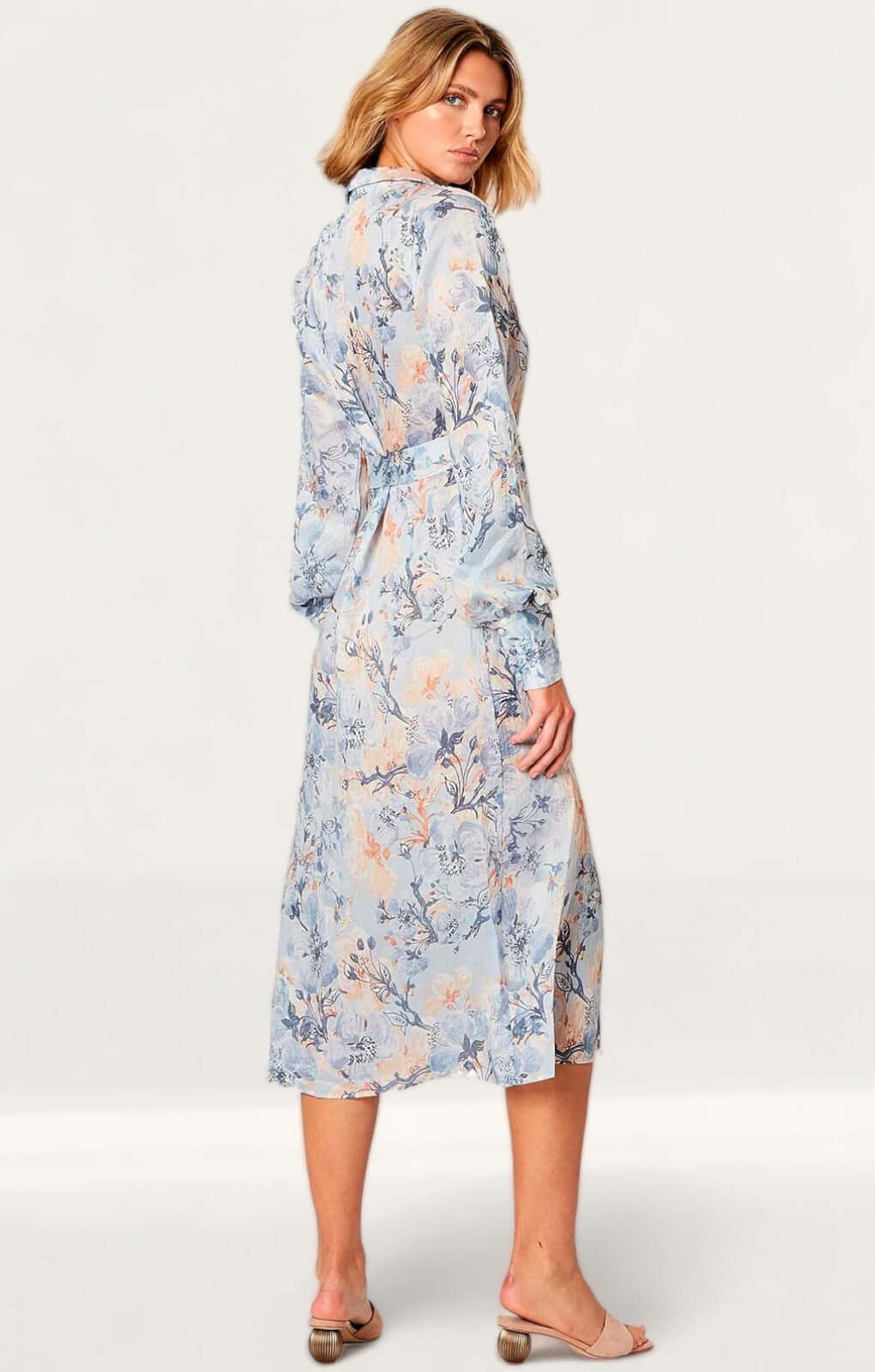 Winona Marina Long Sleeve Midi Dress