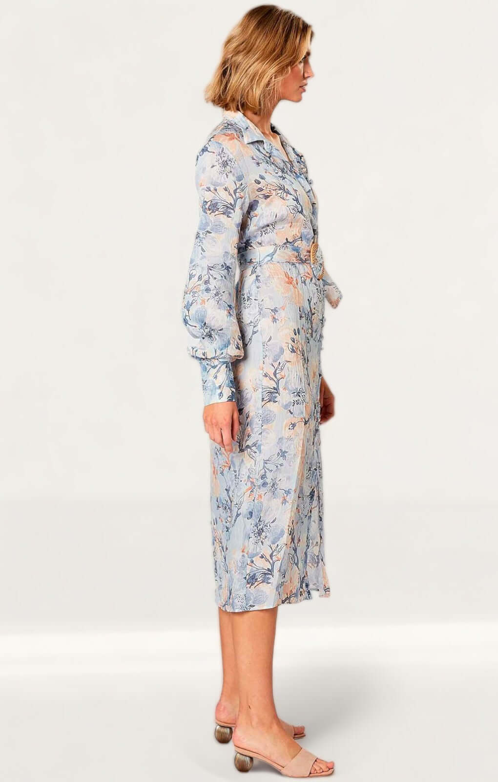 Winona Marina Long Sleeve Midi Dress