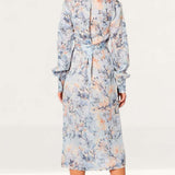 Winona Marina Long Sleeve Midi Dress