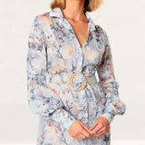 Winona Marina Long Sleeve Midi Dress