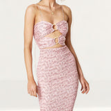 Winona Pink Wildflower Midi Dress