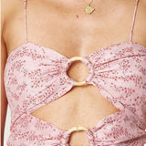 Winona Pink Wildflower Midi Dress