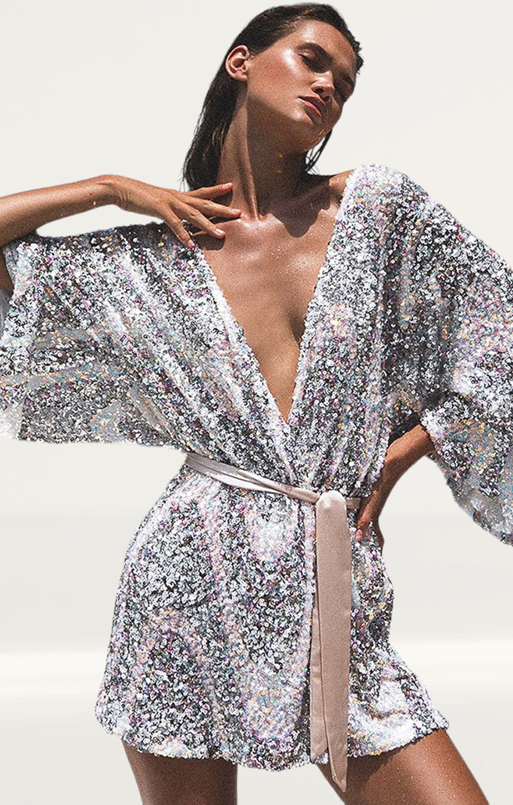 Winona Rhapsody Sequin Wrap Mini Dress