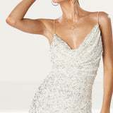Winona White Synergy Cowl Neck Dress