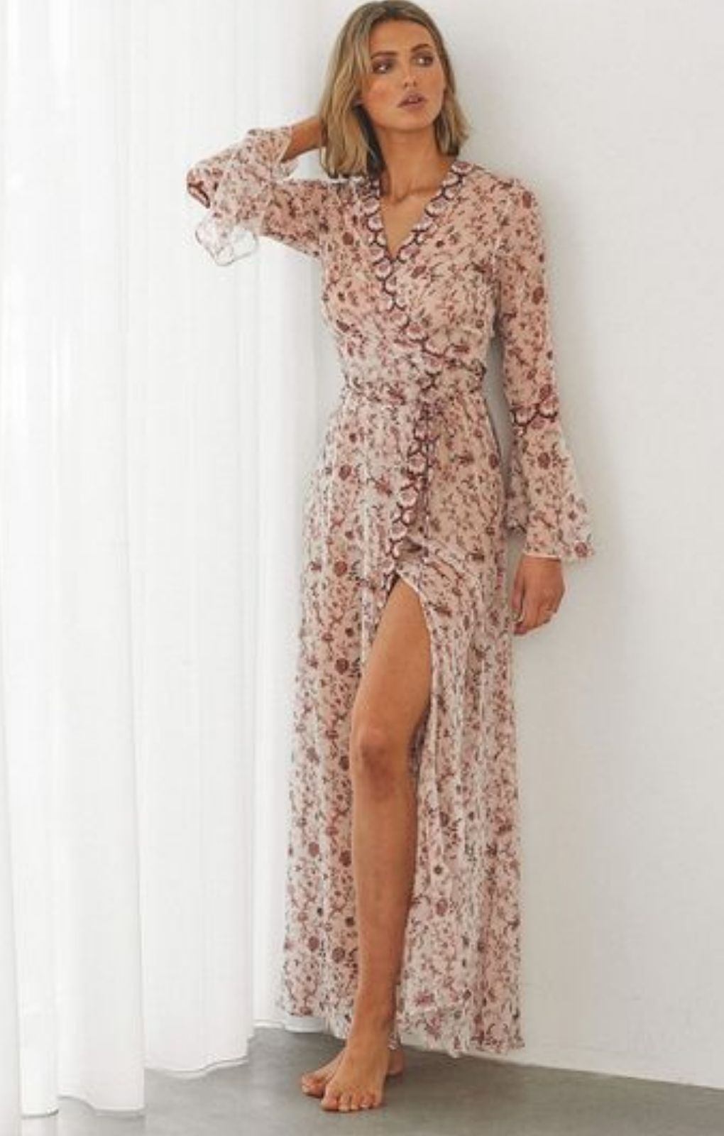 Winona Etude Chiffon Wrap Maxi Dress