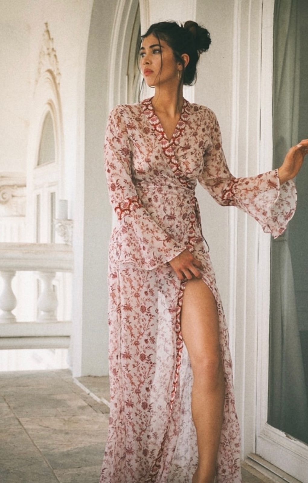 Winona Etude Chiffon Wrap Maxi Dress