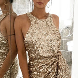 Winona Gold Thrill Backless Dress