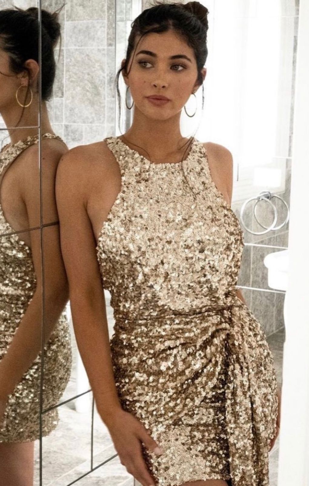 Winona Gold Thrill Backless Dress product image