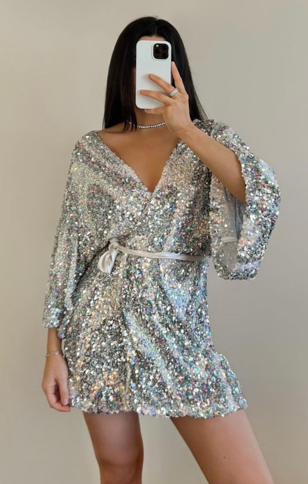 Winona Rhapsody Sequin Wrap Mini Dress