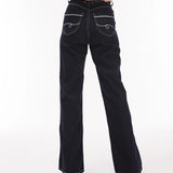 Topshop Retro Straight Kort Jeans In Indigo