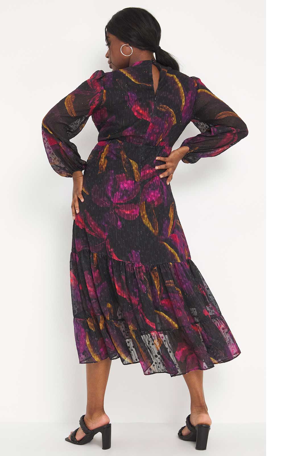 Simply Be Autumnal Floral Midi with Tiered Hem product image
