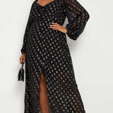 Simply Be Black Midi with Gold Foiling Print