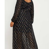 Simply Be Black Midi with Gold Foiling Print