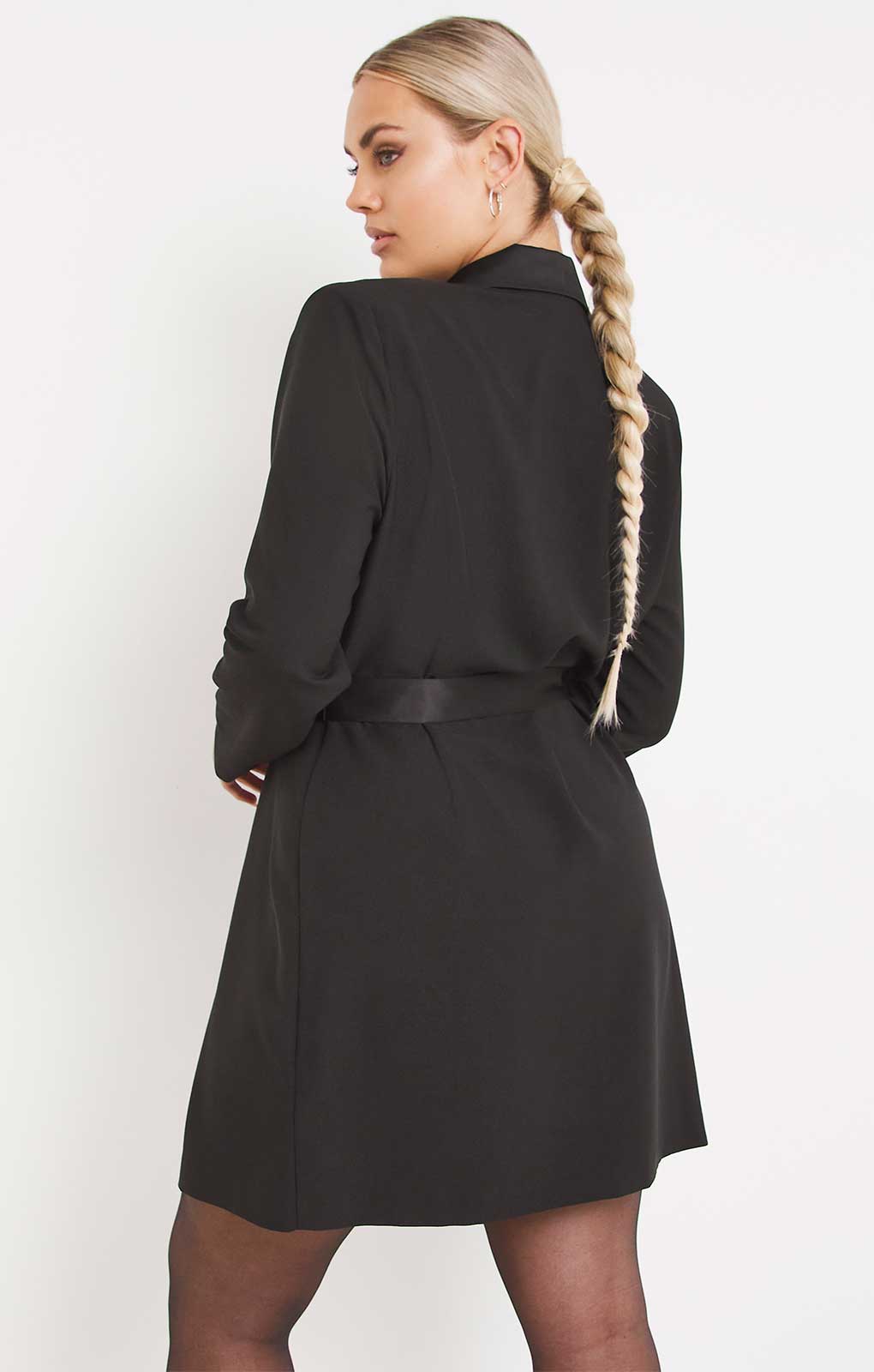 Simply Be Mini Black Blazer Dress with Satin Lapels product image