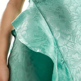 Y.A.S Bridesmaid Jacquard Cami Maxi Dress With Ruffle Detail In Green