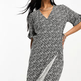 Y.A.S Mesh Midi Dress In Black