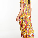 Y.A.S Shirred Bodice Maxi Dress In Florals