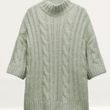 Zara Cable-Knit Sweater With Short Sleeves