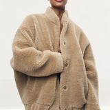 Zara Collection Faux Shearling Bomber Jacket