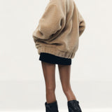Zara Collection Faux Shearling Bomber Jacket