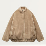 Zara Collection Faux Shearling Bomber Jacket