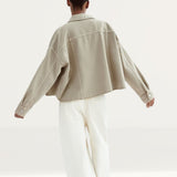 Zara Cropped Overshirt with Piercing Detail