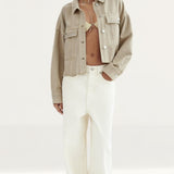 Zara Cropped Overshirt with Piercing Detail