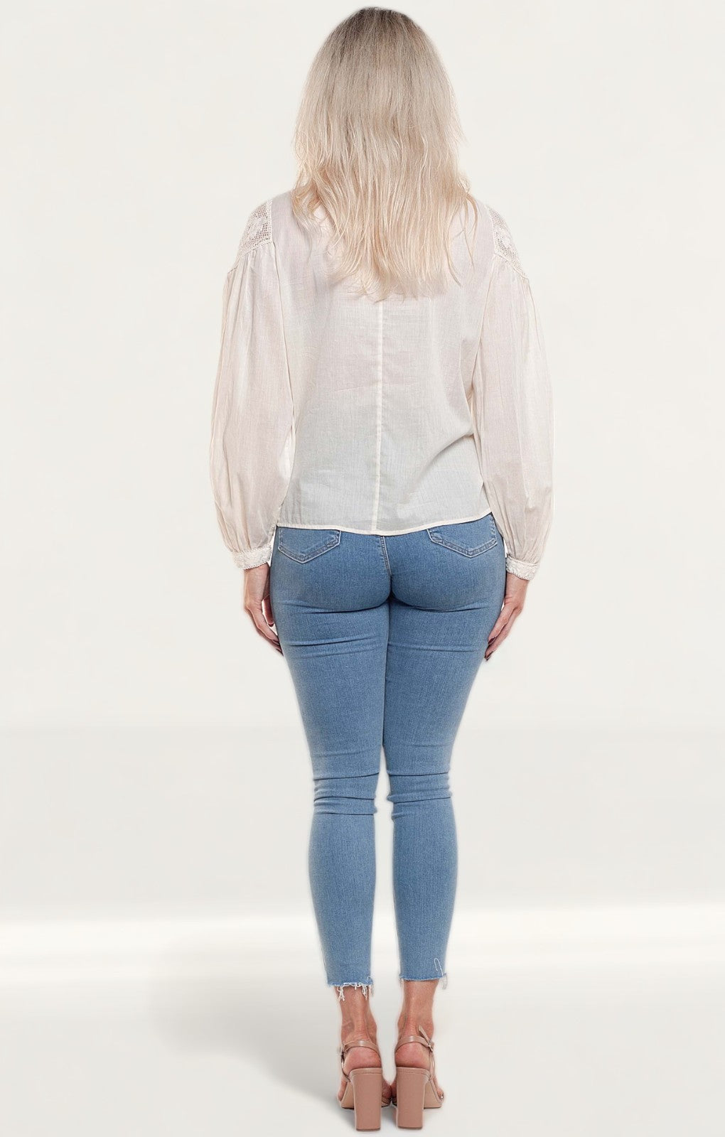 Zara Ecru Embroidered Blouse