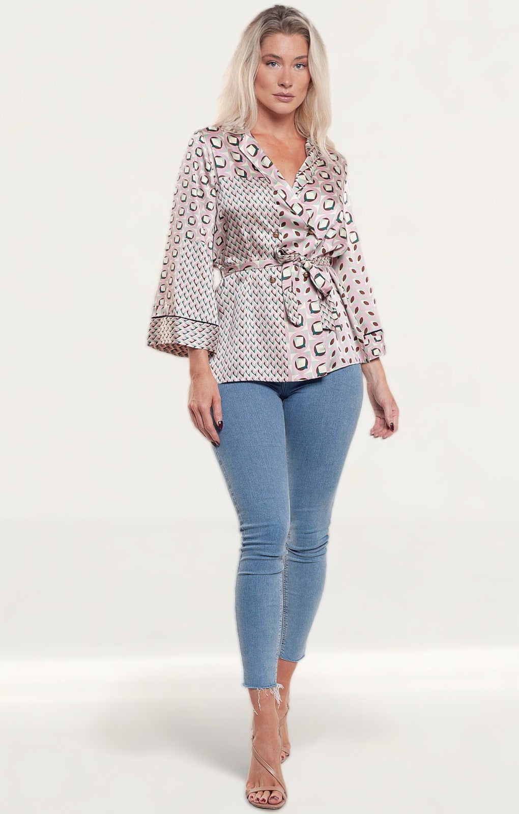 Zara Geometric Print Blouse