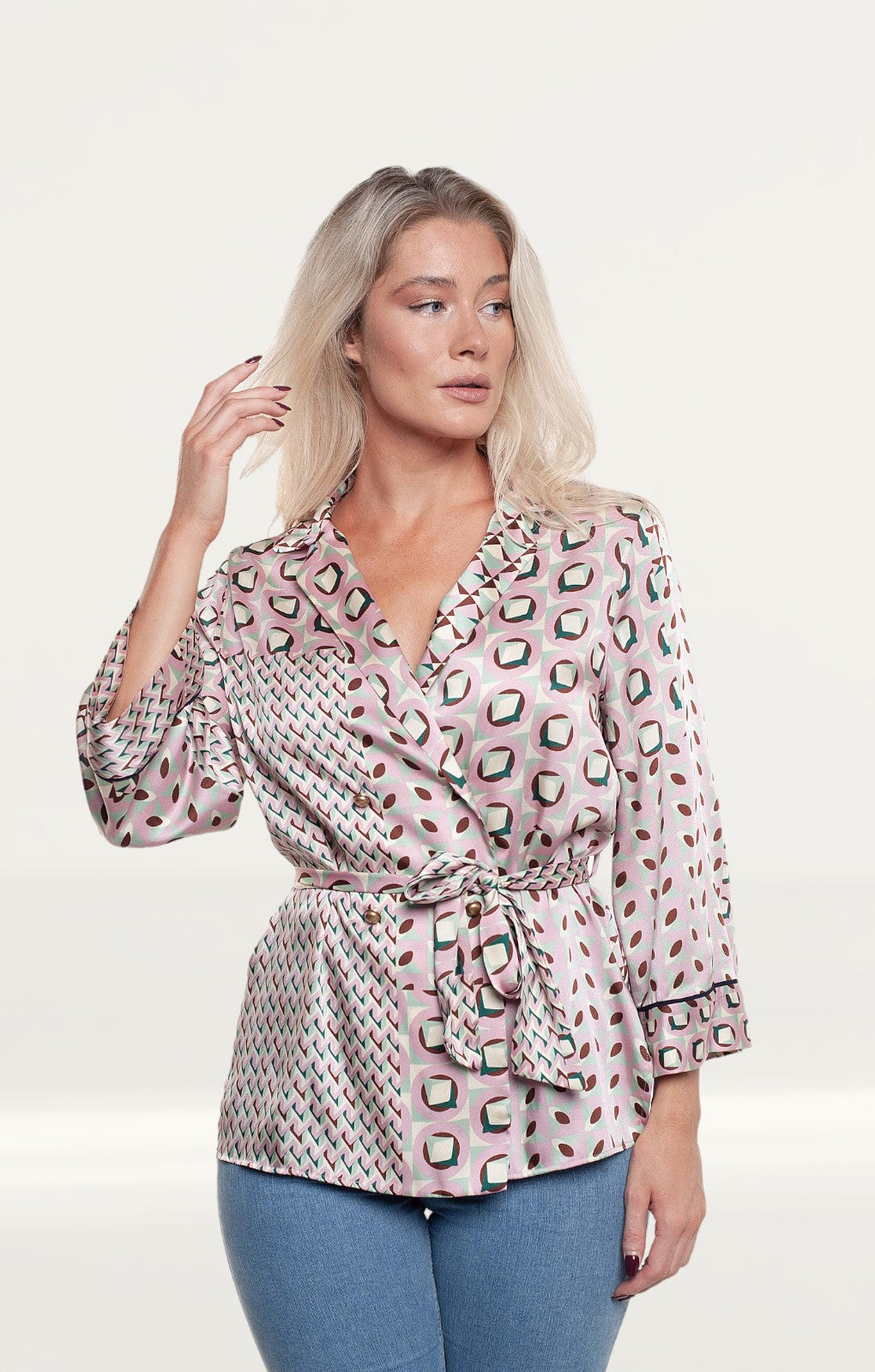 Zara Geometric Print Blouse